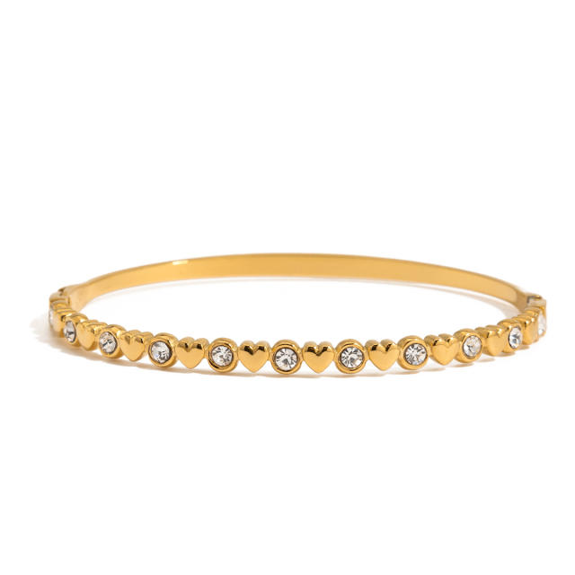 Delicate cubic zircon inlaid stainless steel bracelet diamond bracelet
