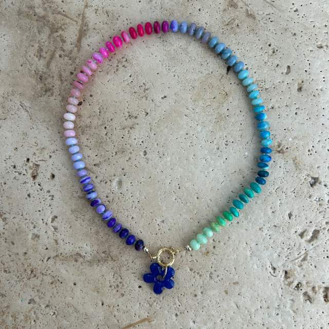 Summer beach holiday colorful bead necklace diy charm necklace