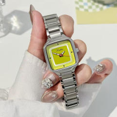Summer colorful dial steel band watch for women