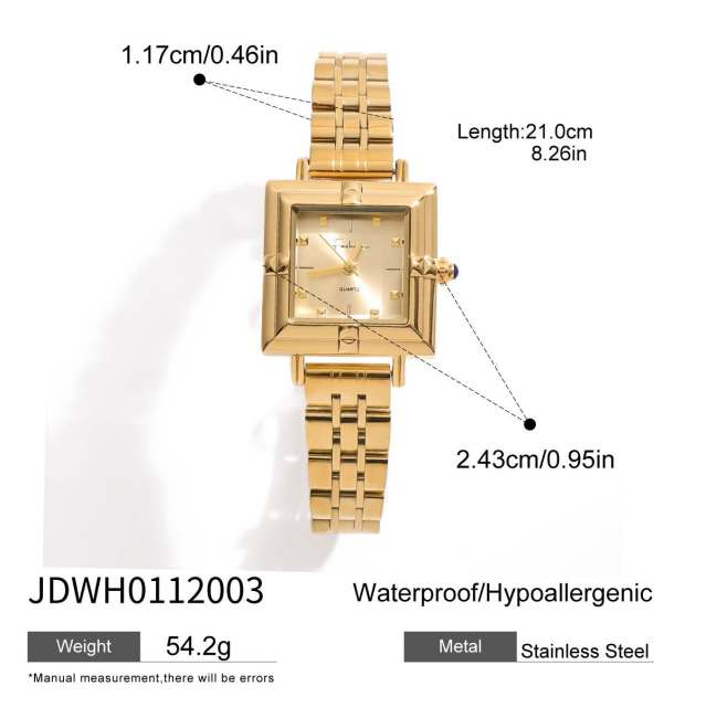 Luxury stainless steel band quartz watch for women