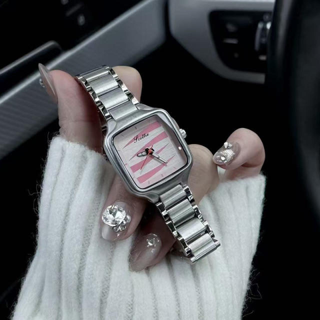 Summer colorful dial steel band watch for women