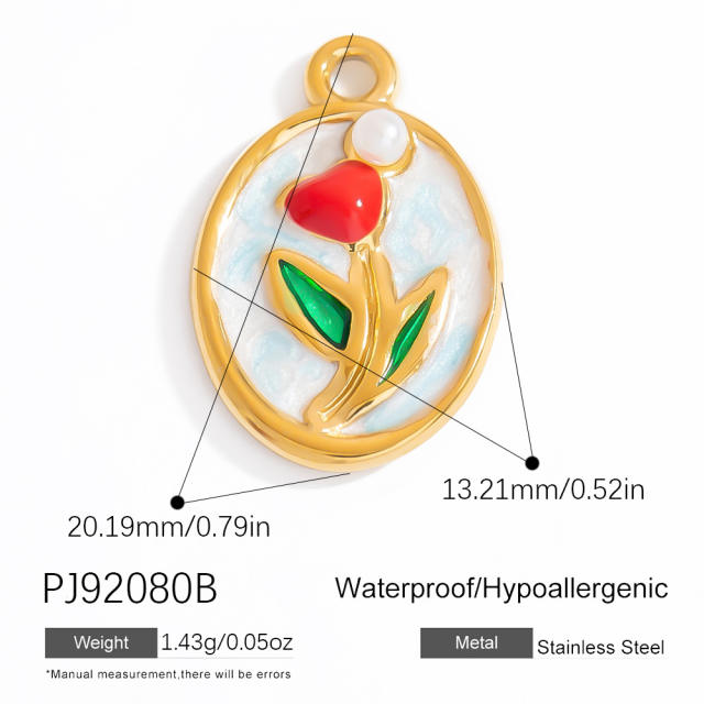 Stainless Steel Pendant Handmade DIY Beach Series 18K Gold Bohemian Style Single Pendant Color-free Jewelry Accessories