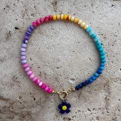 Summer beach holiday colorful bead necklace diy charm necklace
