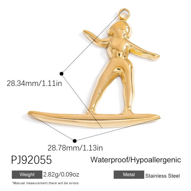 Stainless Steel Pendant Handmade DIY Beach Series 18K Gold Bohemian Style Single Pendant Color-free Jewelry Accessories