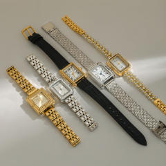 Luxury stainless steel band quartz watch for women