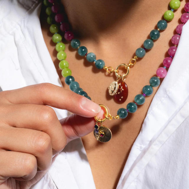 Colorful crystal bead necklace diy necklace