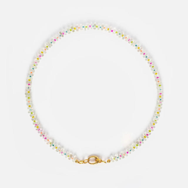 Colorful crystal bead necklace diy necklace