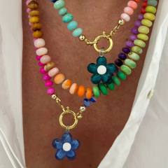 Summer beach holiday colorful bead necklace diy charm necklace