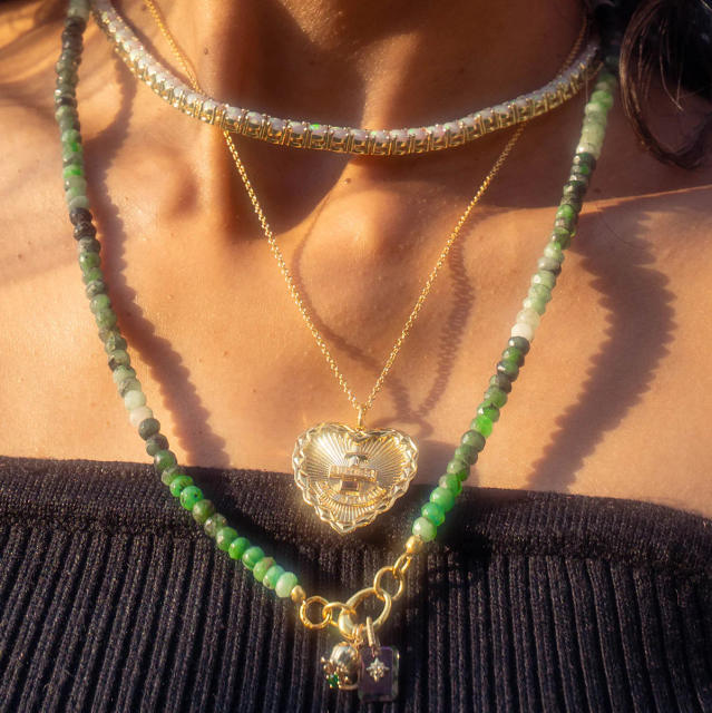 Colorful crystal bead necklace diy necklace