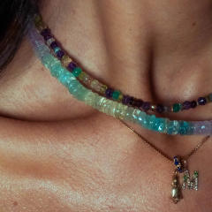 Colorful crystal bead necklace diy necklace