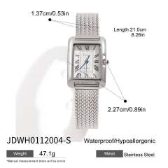Luxury stainless steel band quartz watch for women