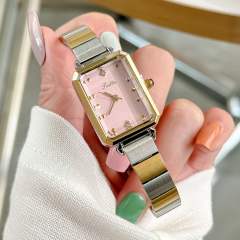 Classic square dial steel band women watch