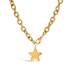 18KG thick chain star pendant stainless steel necklace
