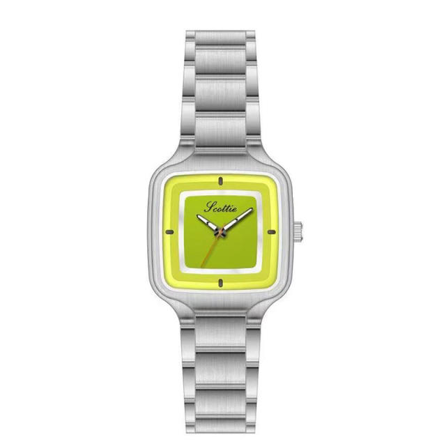 Summer colorful dial steel band watch for women