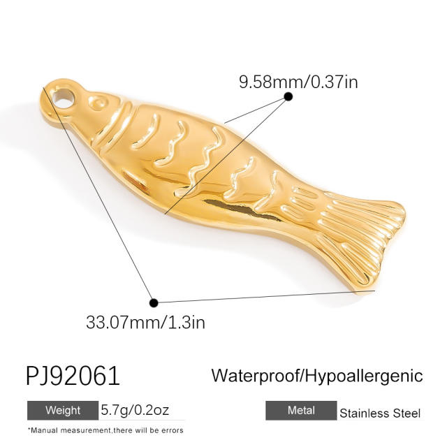 Stainless Steel Pendant Handmade DIY Beach Series 18K Gold Bohemian Style Single Pendant Color-free Jewelry Accessories