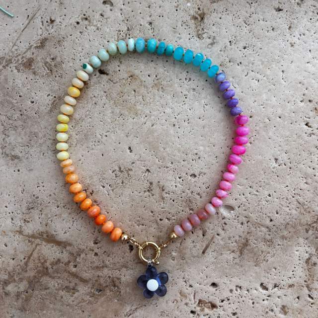 Summer beach holiday colorful bead necklace diy charm necklace