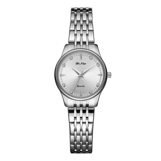 Drill Face Men's Women's Double Calendar Business Casual Fashion Quartz steel band watch