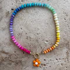 Summer beach holiday colorful bead necklace diy charm necklace