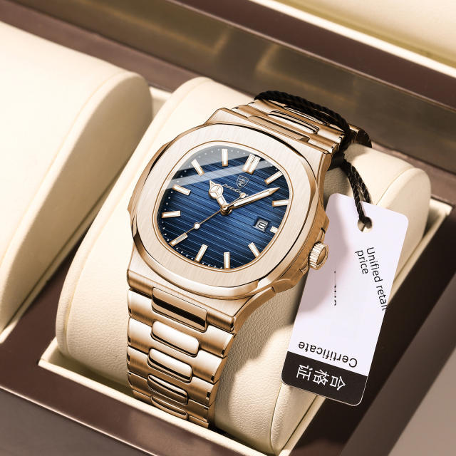 Men's watch ultra-thin waterproof luxury fashion quartz watch steel band watch