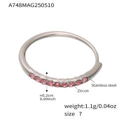 5A cubic zircon inlaid thin stainless steel rings diamond rings