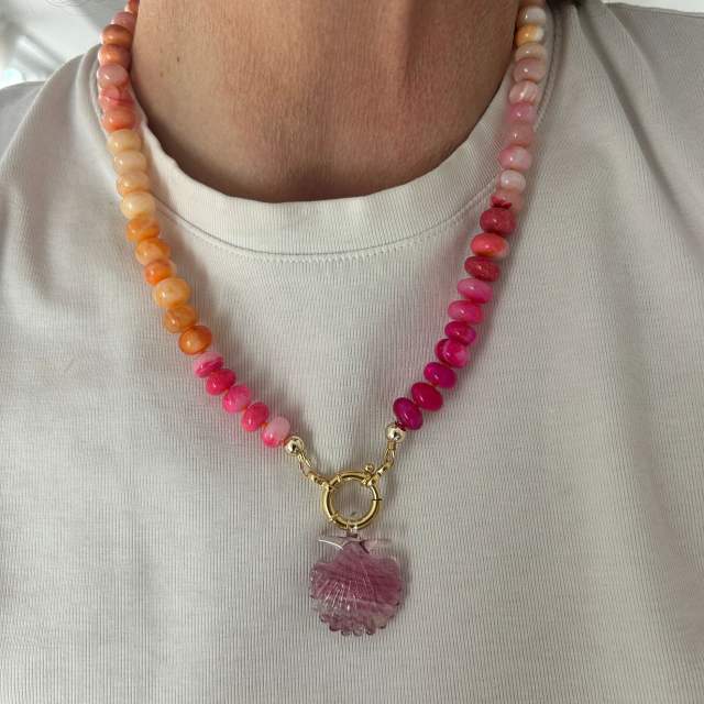 Summer beach holiday colorful bead necklace diy charm necklace