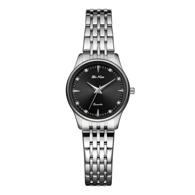 Drill Face Men's Women's Double Calendar Business Casual Fashion Quartz steel band watch