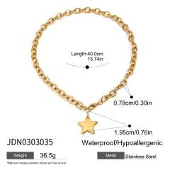 18KG thick chain star pendant stainless steel necklace