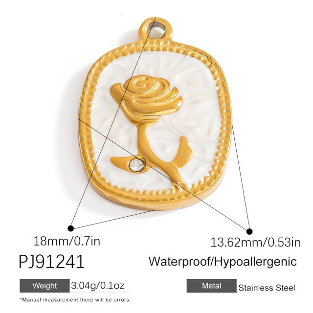 Stainless Steel Pendant Handmade DIY Beach Series 18K Gold Bohemian Style Single Pendant Color-free Jewelry Accessories