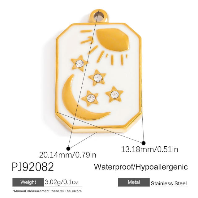 Stainless Steel Pendant Handmade DIY Beach Series 18K Gold Bohemian Style Single Pendant Color-free Jewelry Accessories