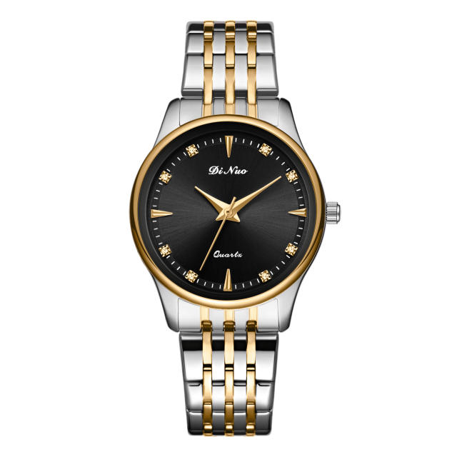 Drill Face Men's Women's Double Calendar Business Casual Fashion Quartz steel band watch