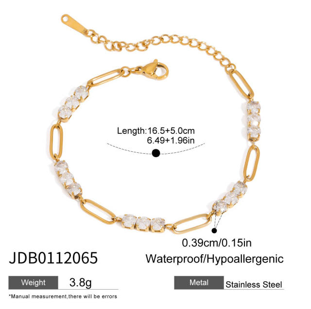 Two tone stainless steel chain bracelet DIY jewelry bracelet chain