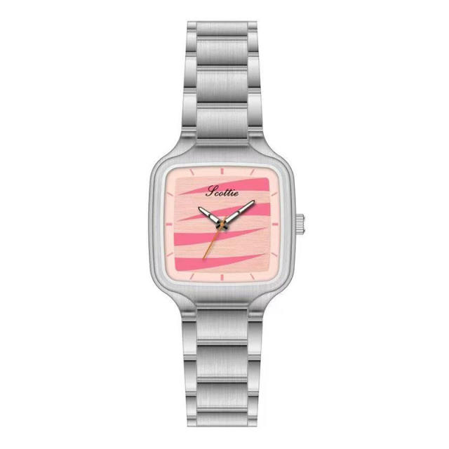 Summer colorful dial steel band watch for women