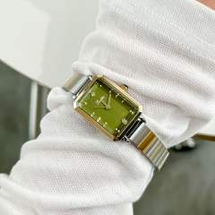 Classic square dial steel band women watch