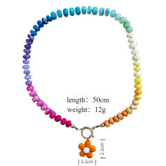 Summer beach holiday colorful bead necklace diy charm necklace
