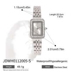 Luxury stainless steel band quartz watch for women