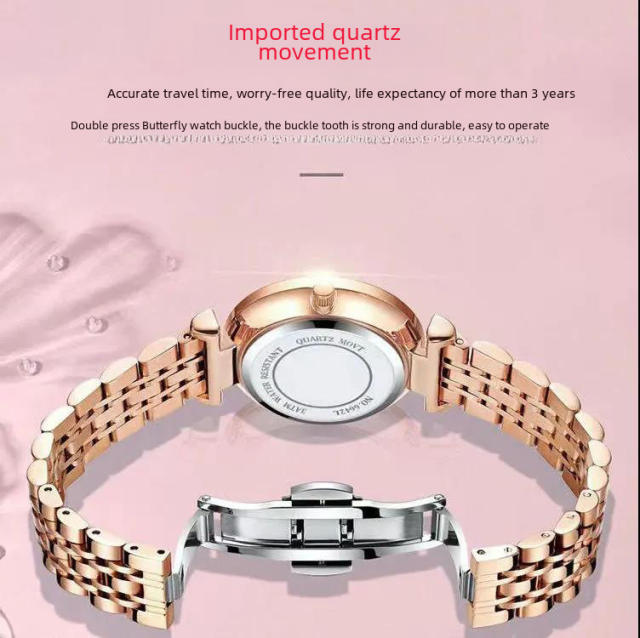 Waterproof ladies watch casual ultra-thin quartz watch steel band watch