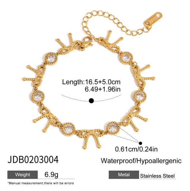 Luxury full diamond heart hearbeat stainless steel bracelet