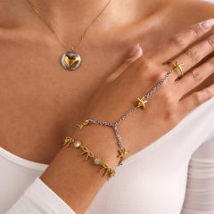 Mix color popular stainless steel ring bracelet star bracelet