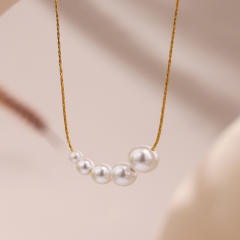 Fantasy Minimalist Ins Style pearl Necklace Stainless Steel necklace