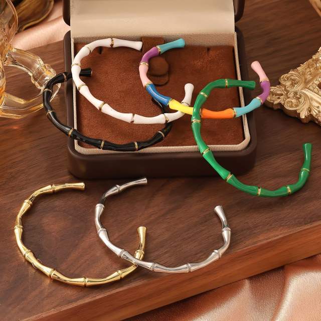 18KG enamel bamboo bangle stainless steel bangle
