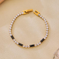 Luxury zircon multicolor Tennis bracelet stainless steel bracelet