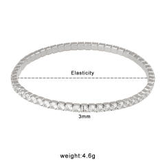 Elegant Single Row Elastic Full Diamond Bracelet Stainless Steel bracelet