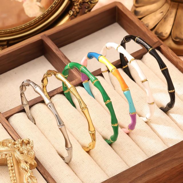 18KG enamel bamboo bangle stainless steel bangle