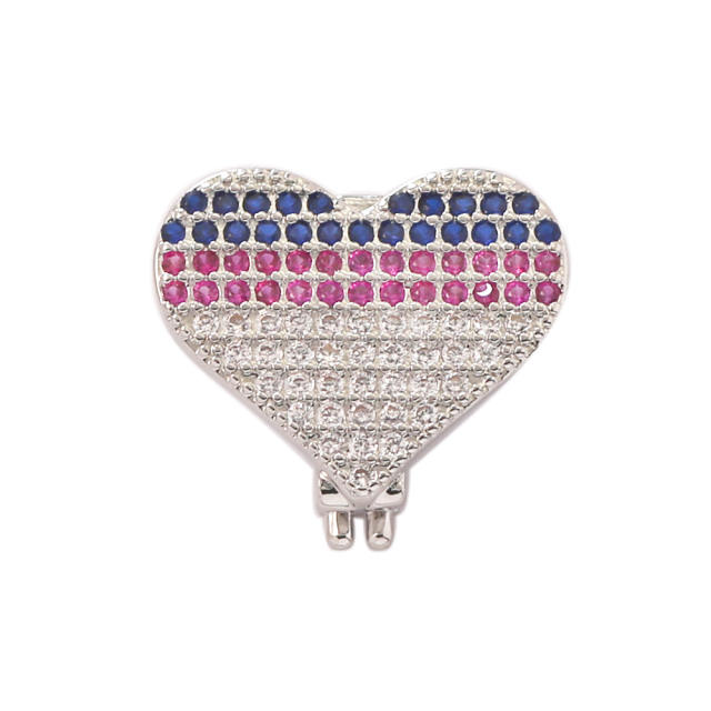 18K gold plated copper full diamond cute rainbow animal boy girl charm for belt band bracelet