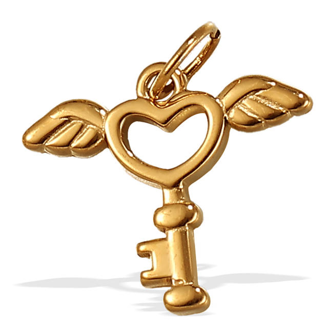 Key padlock plane multi element stainless steel charm diy jewelry accessory wholesale