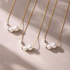 Fantasy Minimalist Ins Style pearl Necklace Stainless Steel necklace