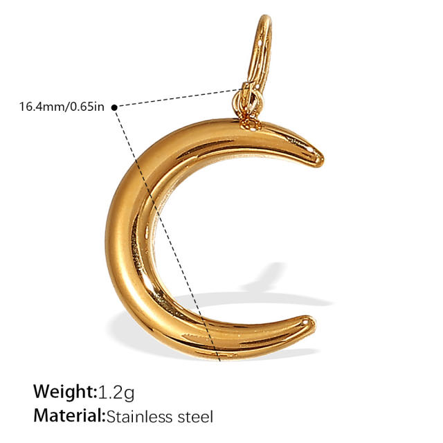 Concise moon star sun series stainless steel charm diy jewelry accessory wholesale