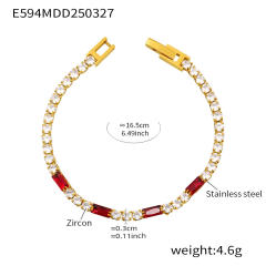 Luxury zircon multicolor Tennis bracelet stainless steel bracelet