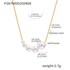 Fantasy Minimalist Ins Style pearl Necklace Stainless Steel necklace