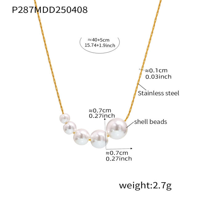 Fantasy Minimalist Ins Style pearl Necklace Stainless Steel necklace